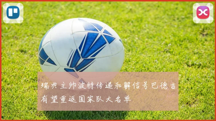 瑞典主帅波特传递和解信号巴德吉有望重返国家队大名单